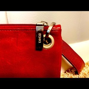 Red leather HOBO wristlet/wallet